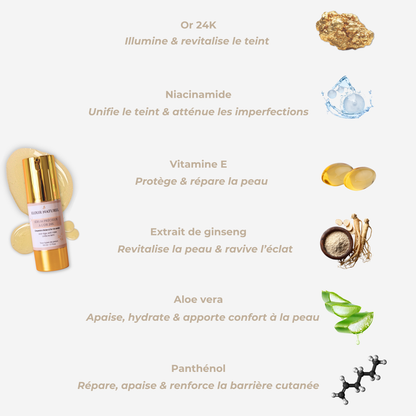 Sérum Précieux à l'Or 24K — Éclat, hydratation, pores affinés • 88% naturel