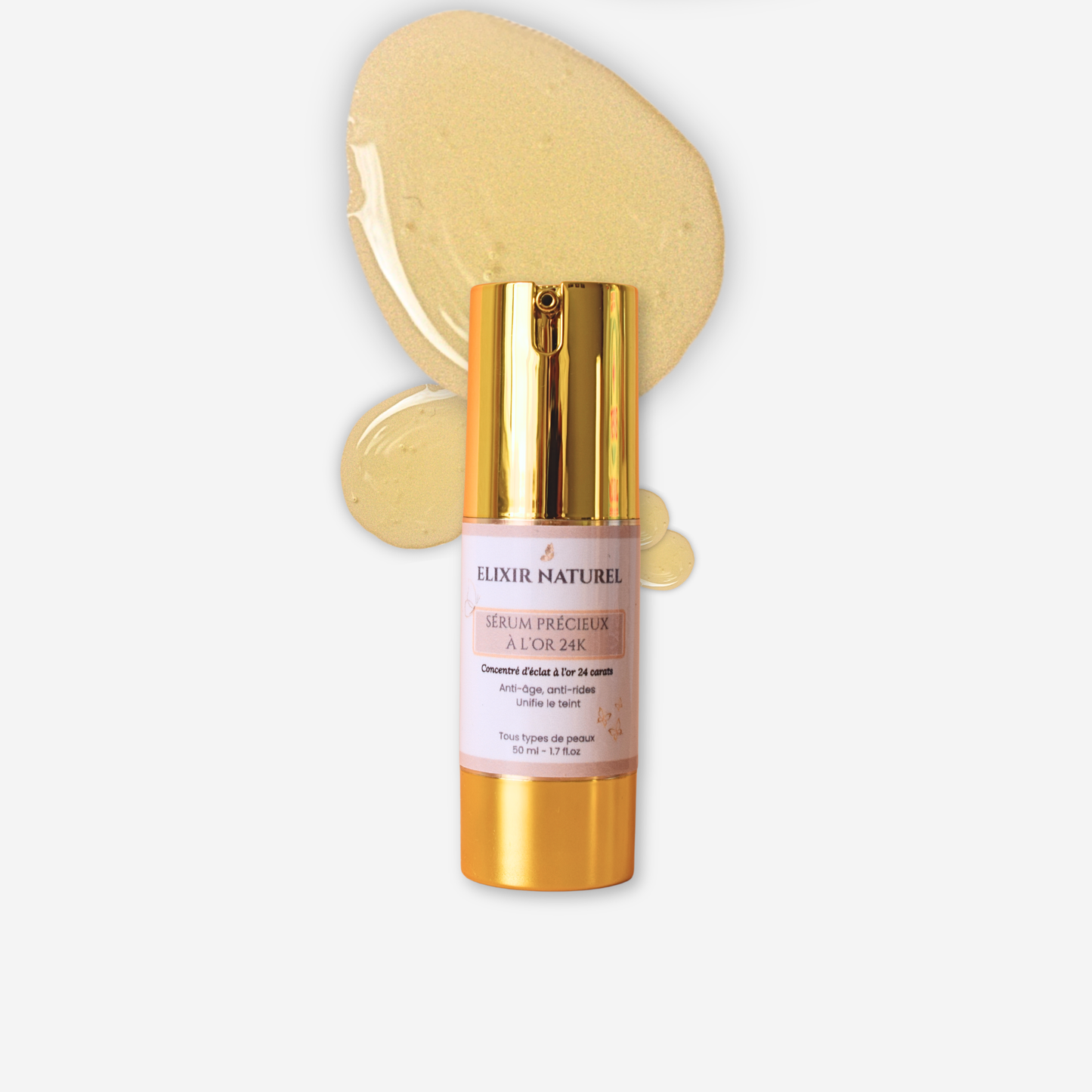 Sérum Précieux à l'Or 24K — Éclat, hydratation, pores affinés • 88% naturel